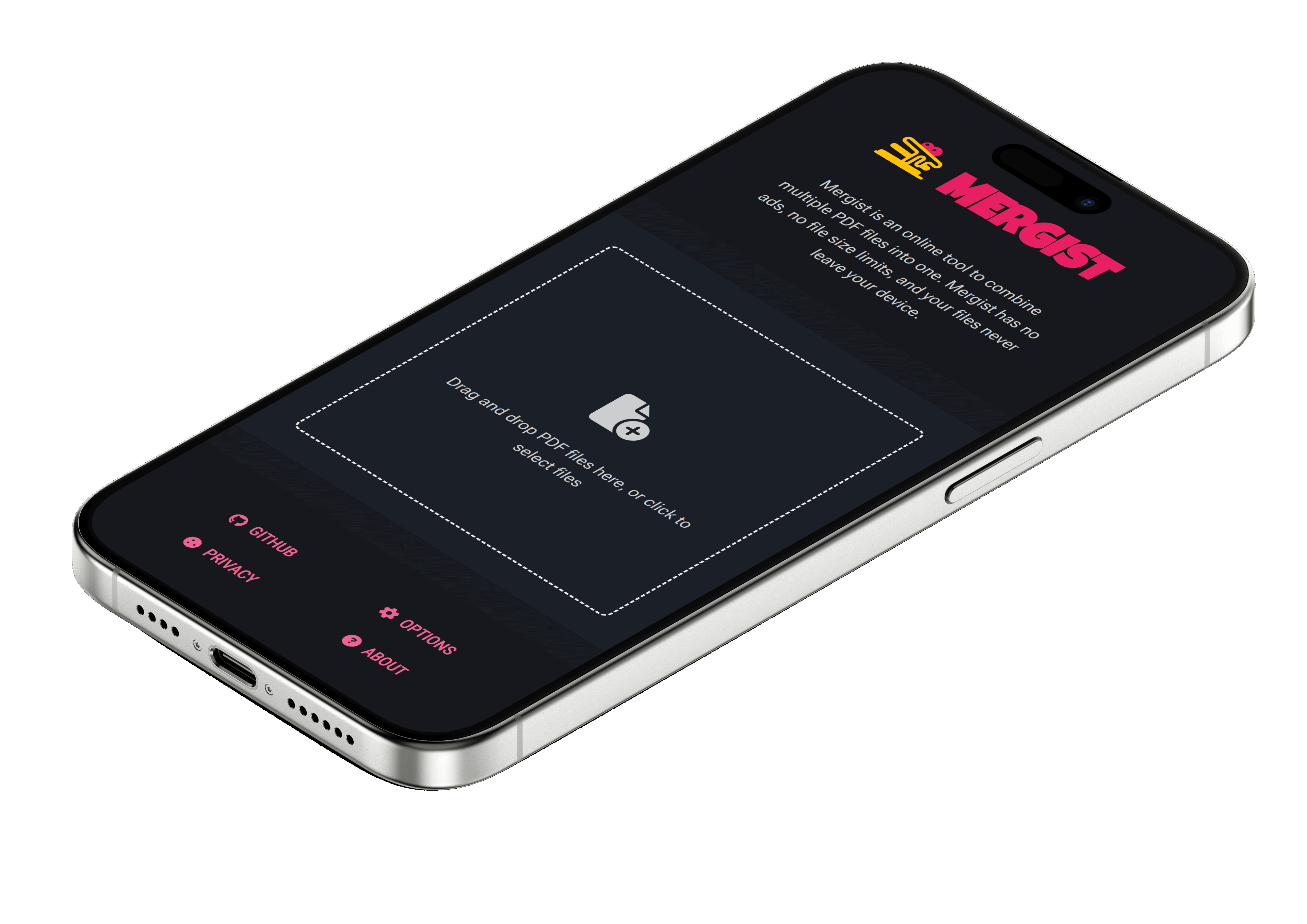 Mergist running on an iPhone 15 Pro Max